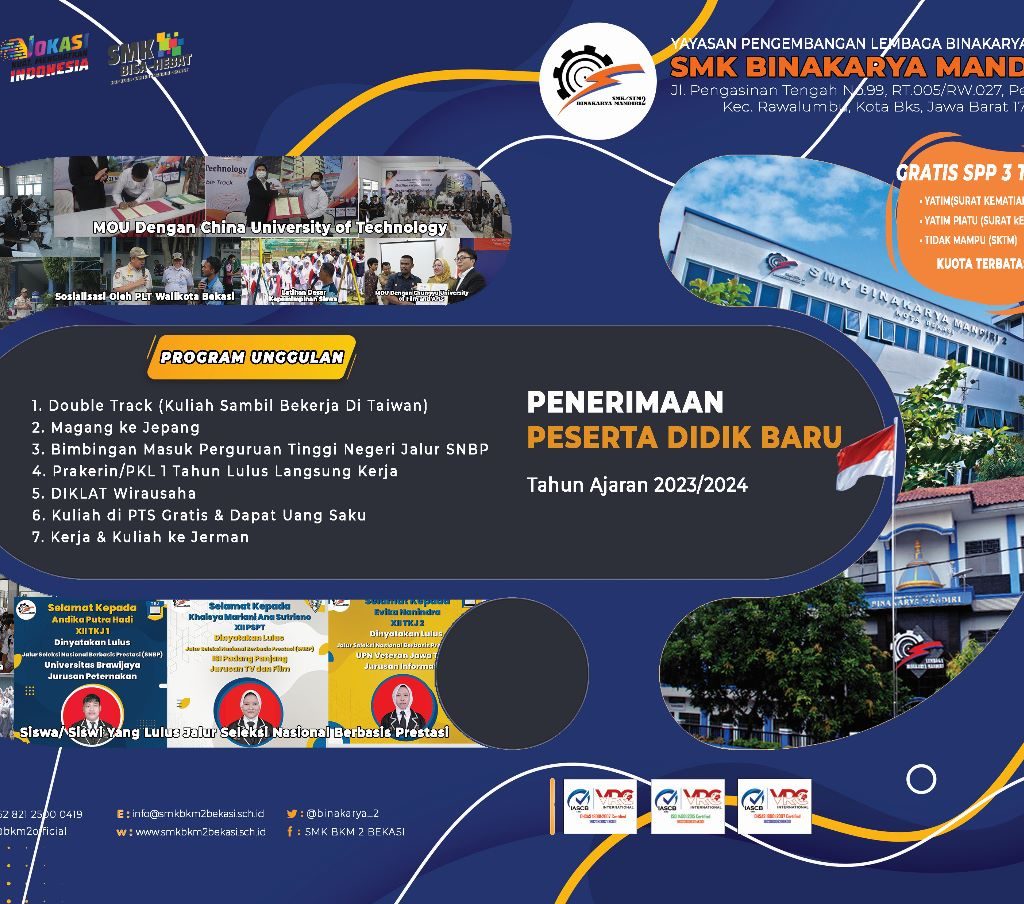 ppdb 2023/2024 SMK BKM 2 Bekasi